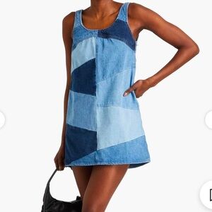 Frame denim mini patchwork dress XS